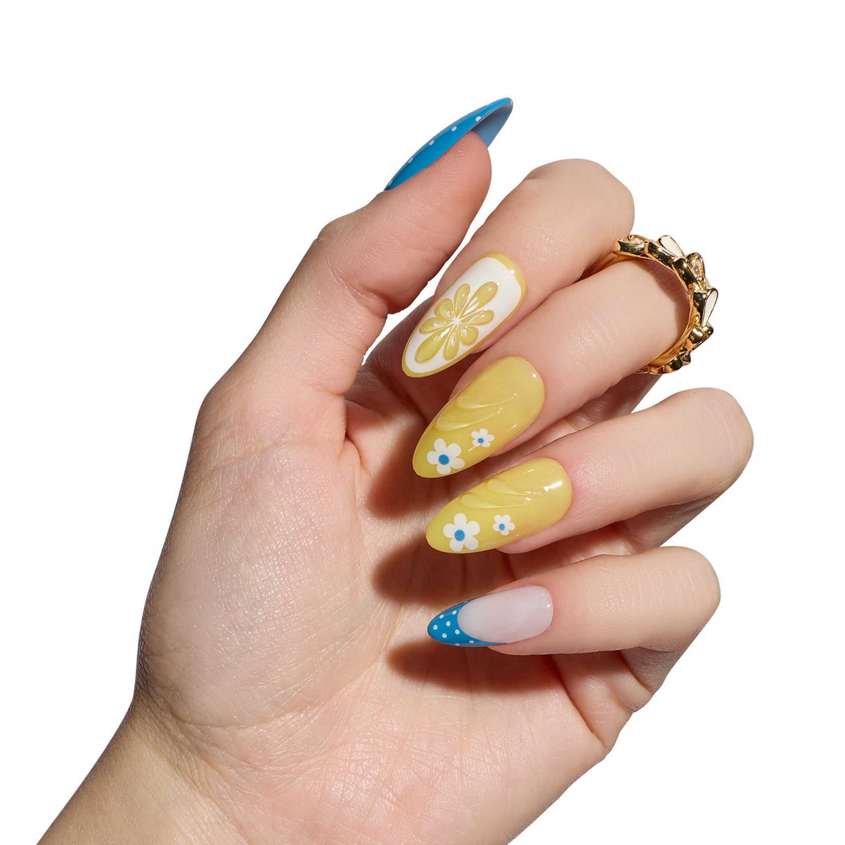 フルーリアキット ネイル Blueberry Zest - Medium Almond Press-Ons | Nail Reformation