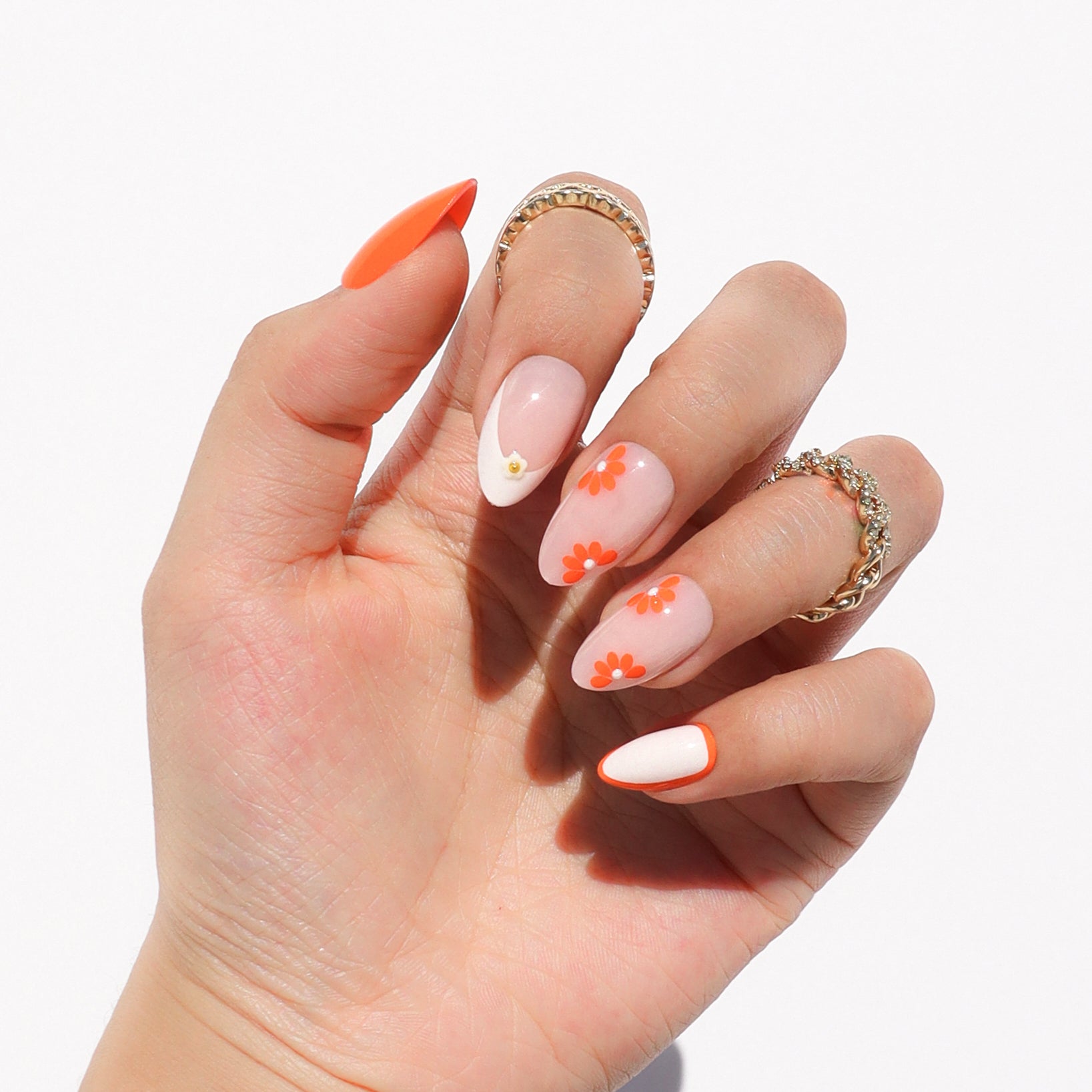 Citrus Petals - Short Almond Press-Ons | Nail Reformation