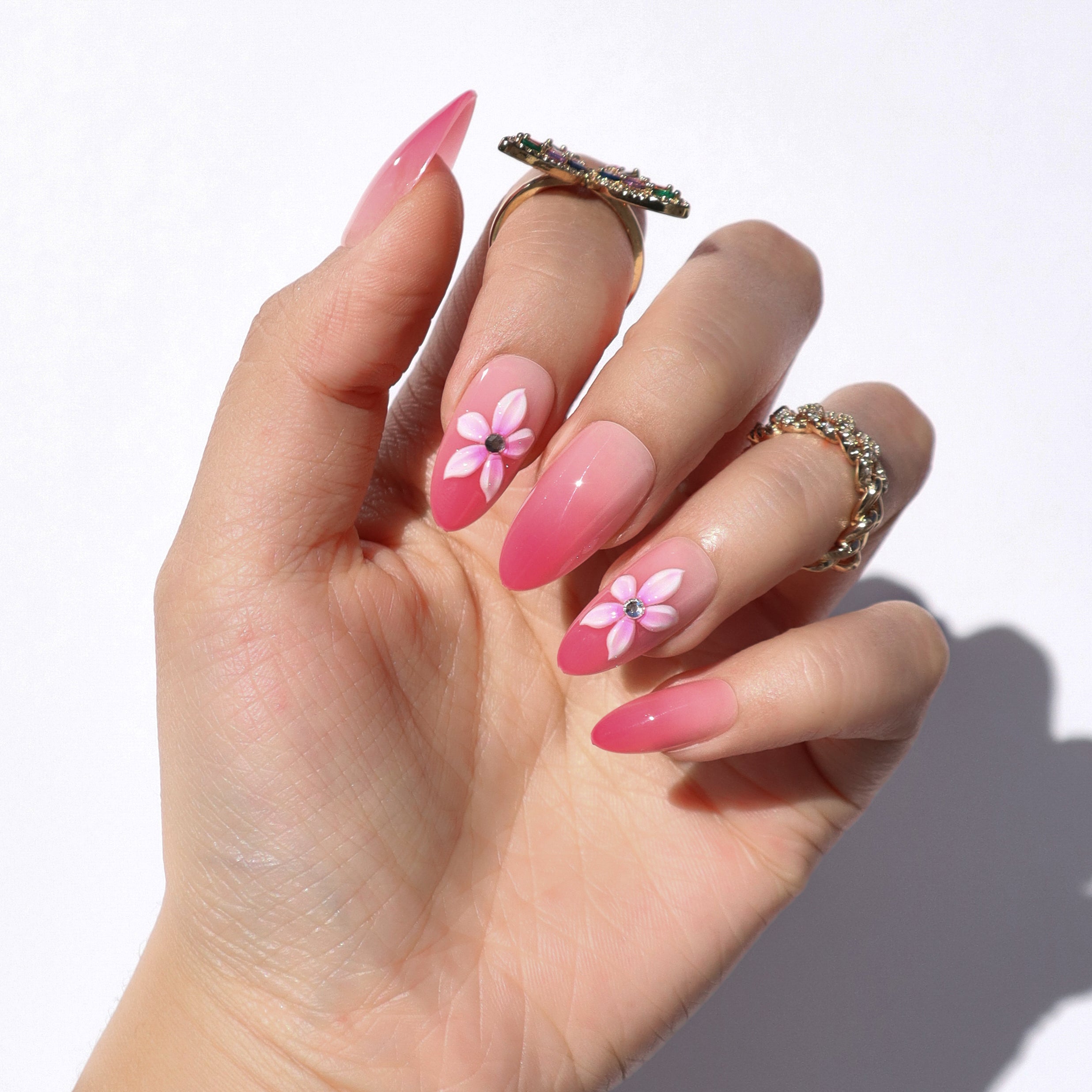 ＿nail〻〻 Tropical Orchid - Medium Almond Press-Ons | Nail Reformation