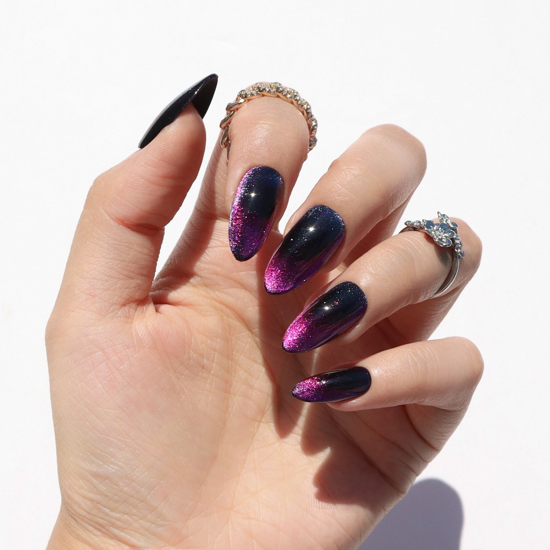 Supernova – Medium Almond Press-On Nails | Nail Reformation