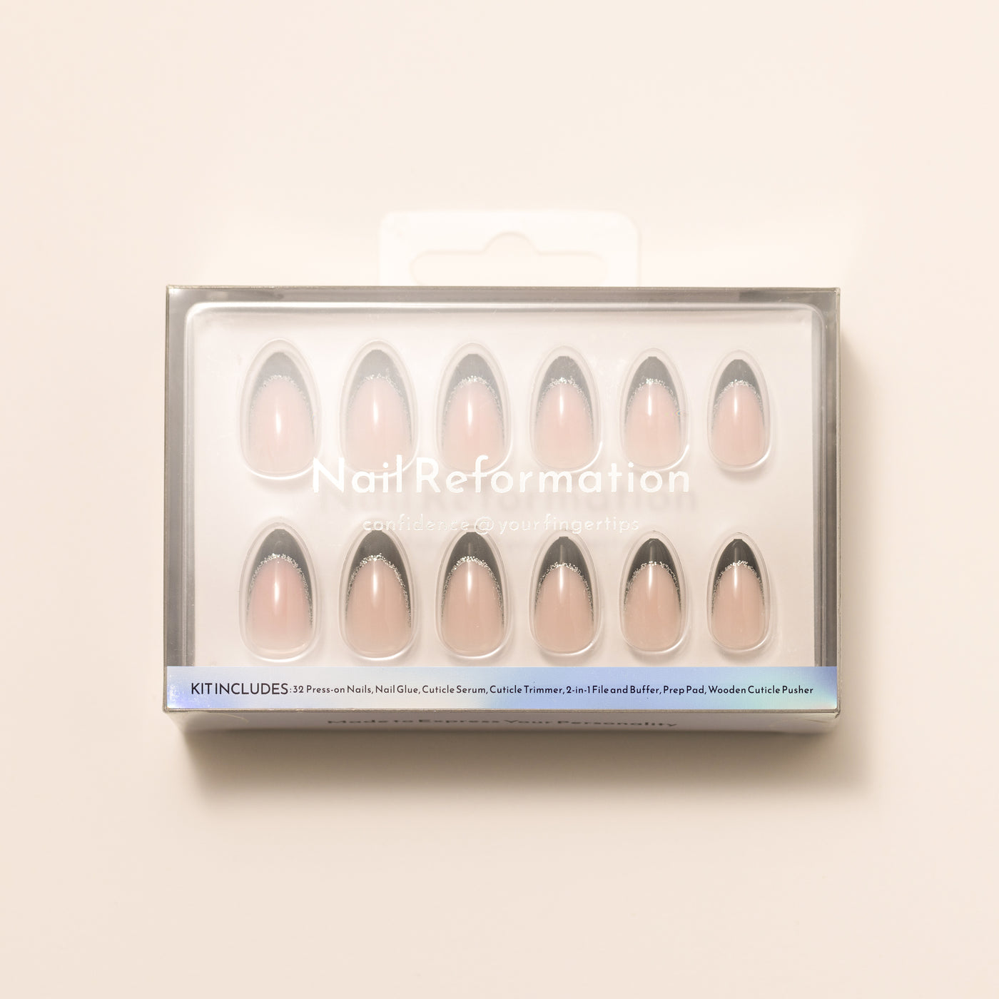 Silver Lining Short Almond Press on Nails Nail Reformation silver-lining-short-almond-press-on-nails-nail-reformation