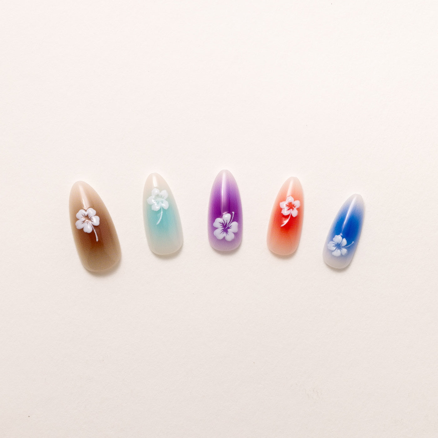 Elegant Gradient Bloom Acrylic Nails