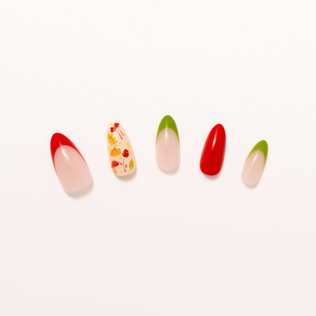 ＿nail〻〻様 Gourd Times – Medium Almond Press-On Nails – Nail Reformation
