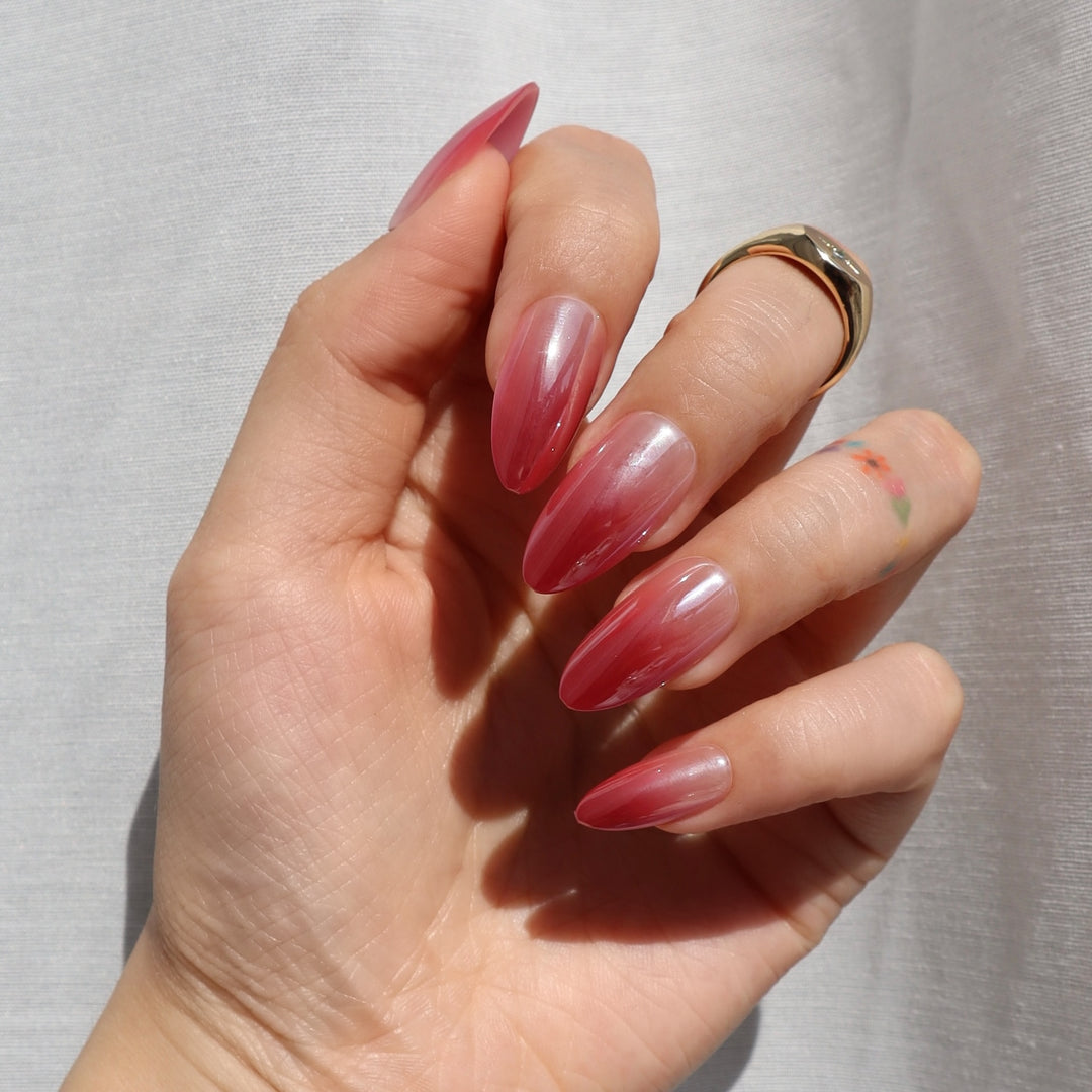 Minimal Pink Flare Nails That Shine